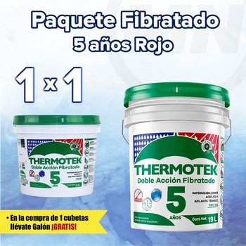 Paquete Impermeabilizante Thermotek 5A Rojo gratis 1 galón