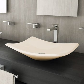 Lavabo Marfil Sobreponer Helvex Cuadrado LV TRAZZO M