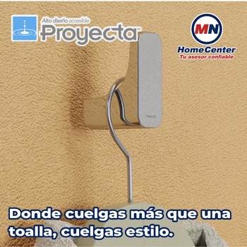 Gancho Sencillo Cromo Linea Quadratta Proyecta QA-06