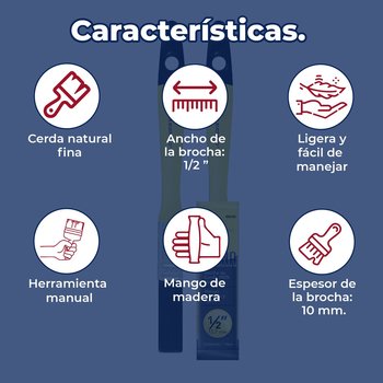 Brocha Byp de cerda natural La Buena ½” pulgada