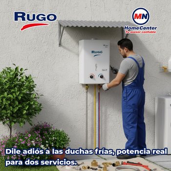 Calentador Paso 12 L Rugo Gas LP Incluye Kit de Instalación
