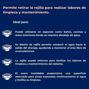 Coladera Helvex Rejilla Cuadrada 2584
