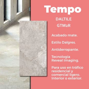 Piso Tempo Gray Daltile 45x90 cm Rectificado