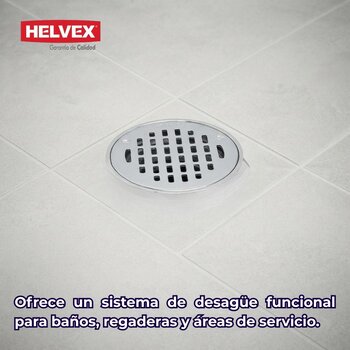 Coladera Helvex Tres Bocas Rejilla Redonda 1342-H