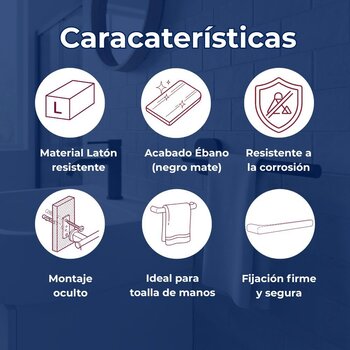 Toallero Sencillo Proyecta Ébano Linea Quadratta QA-09-EB