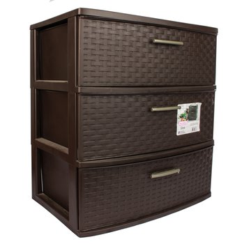 Cajonera Plástica 3 Niveles 40X55X61 CM Color Marrón
