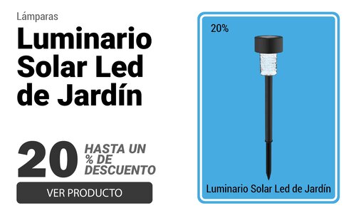 Luminario solar led jardín estaca recargable 5000K clue negro