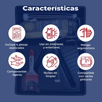 Kit Rodillo, Brocha 2" y Charola marca Byp 1¼ pulg