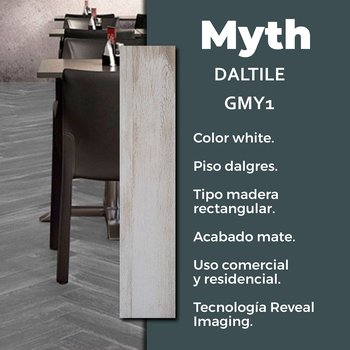 Piso Myth White Daltile 15 x 66 cm