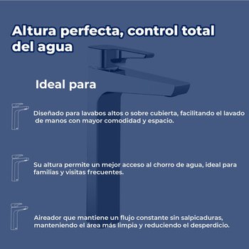 Llave Monomando alto Para lavabo Helvex Lusitania LUS-101