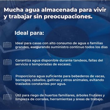 Cisterna Sin Equipo 10,000 L Rotoplas 2.38 X 2.43 M