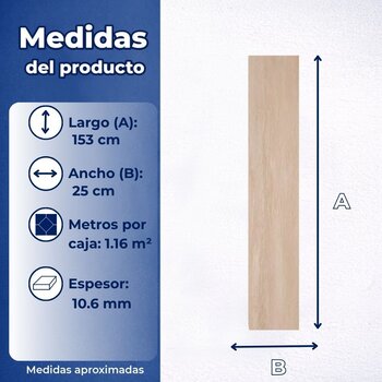Piso Xenia Natural Rectificado Daltile 25X153 1.16 M2 ZXN3R
