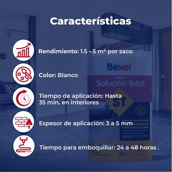 Paquete 7+1 Adhesivo SOLUCION TOTAL blanco 20 KG BEXEL