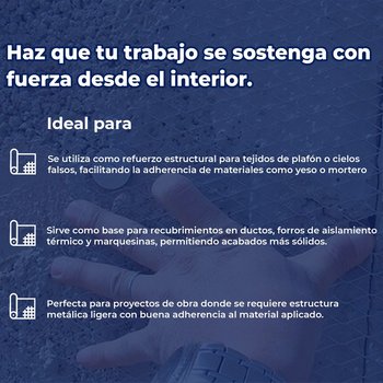 Malla Plafón 600 Abertura 8 x 25 mm 0.91 x 22 ml Cal 26