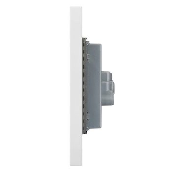 Placa Contacto Doble Lucek Flat Blanco