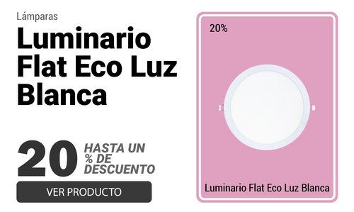 LUMINARIO FLAT ECO BLANCO 9" LED 18W LUZ BLANCA