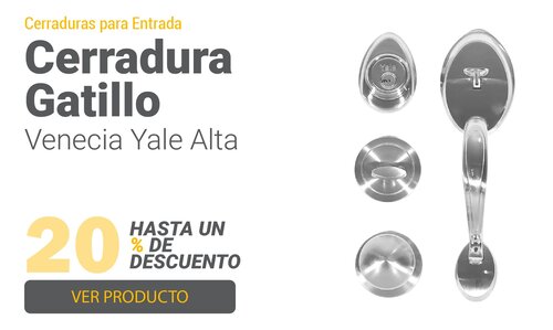 Cerradura de Gatillo Venecia Yale Alta Seguridad Cromo Mate