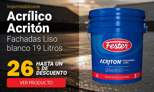 Impermeabilizante acrílico Acritón Fachadas Liso blanco 19 l