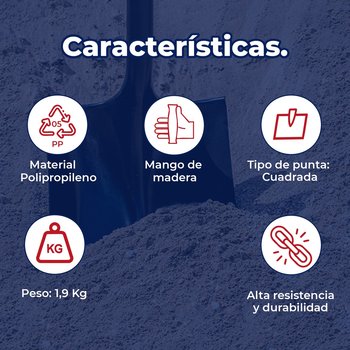 Pala Truper T-2000 Cuadrado Puño Y Mango 29-½ pulg