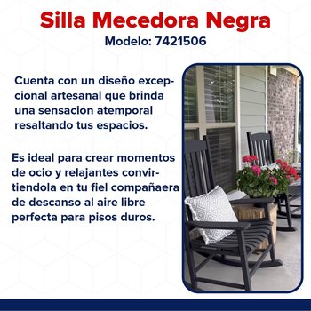 Silla Mecedora Madera Negro