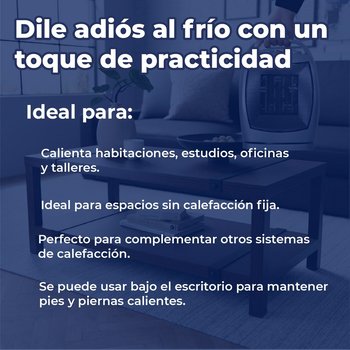 Calentador ambiente portátil 15.7x21x29 127v 1500 w