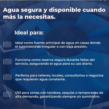 Cisterna Rotoplas Equipada 5000 Litros para Almacenar Agua