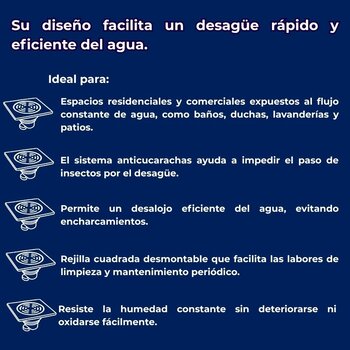 RESUMIDERO CUADRADO ANTICUCARACHAS 4X4 AC INOX
