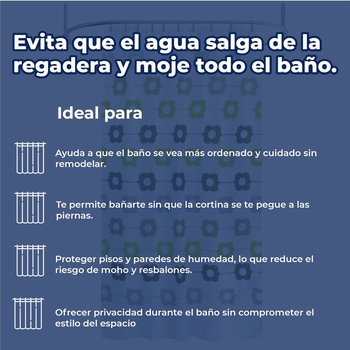 Cortina Para Baño 180x180 cm Poliéster Flover Line Euro Showers