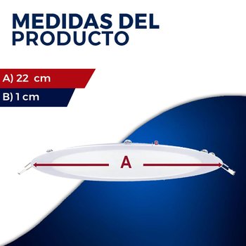 Luminario flat eco 8 pulgadas led 18 watts luz blanca