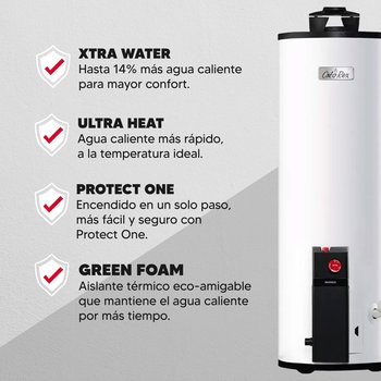 Calentador deposito maximus trad 59 LTS GAS LP 1.5