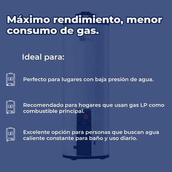 Calentador Deposito Calorex Maximus 59 L Gas LP 1 1/2 Servicio