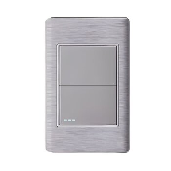 Placa Con 2 Apagadores Sencillos Color Plata Luxica
