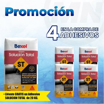 Paquete 4+1 Adhesivo  SOLUCION TOTAL  blanco  20 KG  BEXEL   