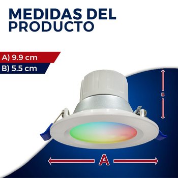 Luminario led empotrado smart 3 pulgadas 3 W con wifi