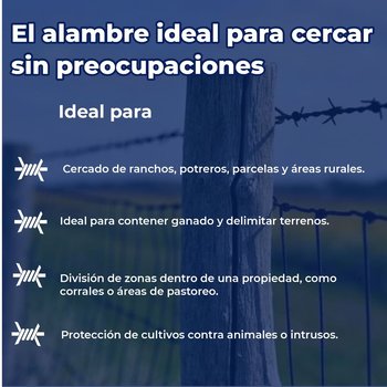 Alambre Púas Vaquero 360 m Cal 16.5