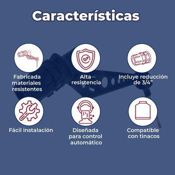 Válvula llenado Rotoplas Para Tinaco C/Reduccion 13MM 3/4 A 1/2