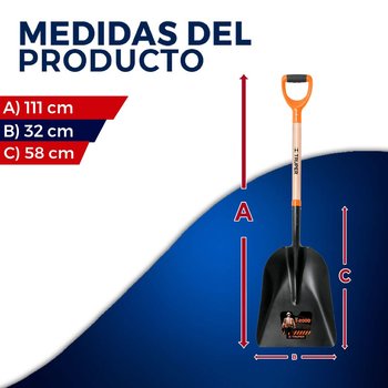 Pala Carbonera Puño "Y", Mango Largo Truper 12¼ x 22¾ pulg