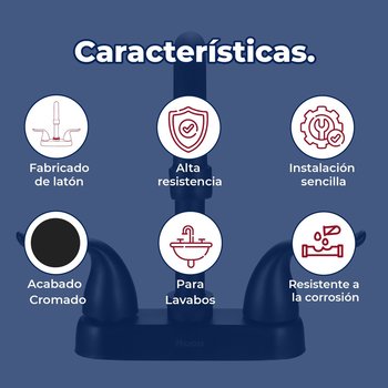 MEZCLADORA LAVABO TIPO BAR LATON MANERALES ABS ACABADO NEGRO