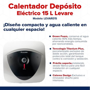 Calentador Depósito Eléctrico 15 L Levare 0.5 Servicios