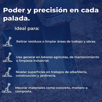 Pala Truper T-2000 Cuadrado Puño Y Mango 29-½ pulg