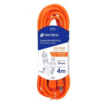 Extensión Eléctrica Volteck Naranja 4 m