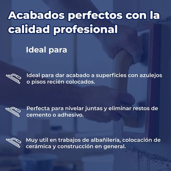 Llana Esponja Profesional 9-1/2" espesor 3/4" áspero Truper