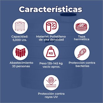 Tanque Rotoplas Blanco 5000 l Estándar