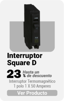 Interruptor Termomagnético 1 polo 1 X 50 Amperes Square D