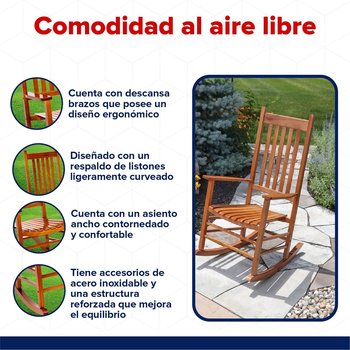 Silla Mecedora Madera Natural