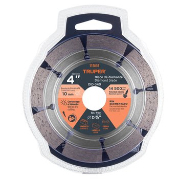 Disco Diamante Rin Segmentado 4 pulg Truper