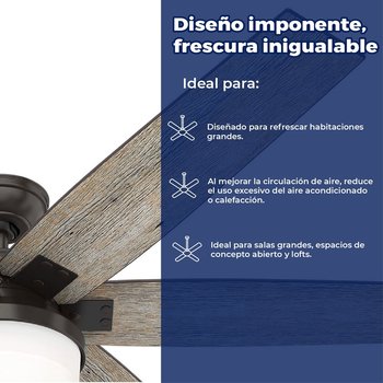 Ventilador De Techo Kaplan Bronce 64 Pulgadas Con Luz