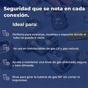 Codo Hembra Durman Gas 90 Grados ½ x ½ pulgada Coflex