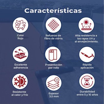 Imper prefabricado APP Sikashield 3.5mm FVidrio gravilla roja