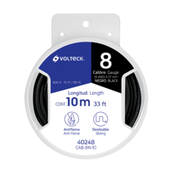 Cable Eléctrico THHW-LS Calibre 8 AWG Negro 10 m